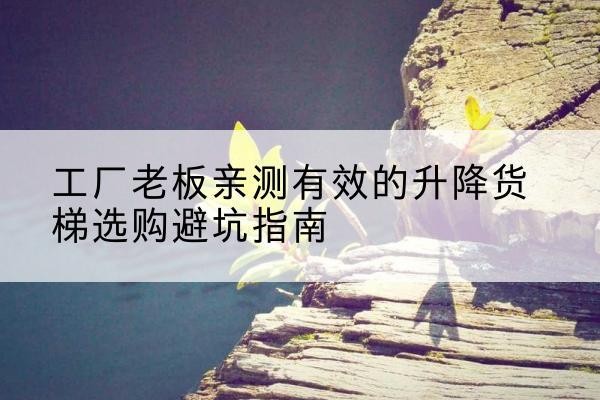 景泰升降货梯怎么选-工厂老板亲测有效的升降货梯选购避坑指南